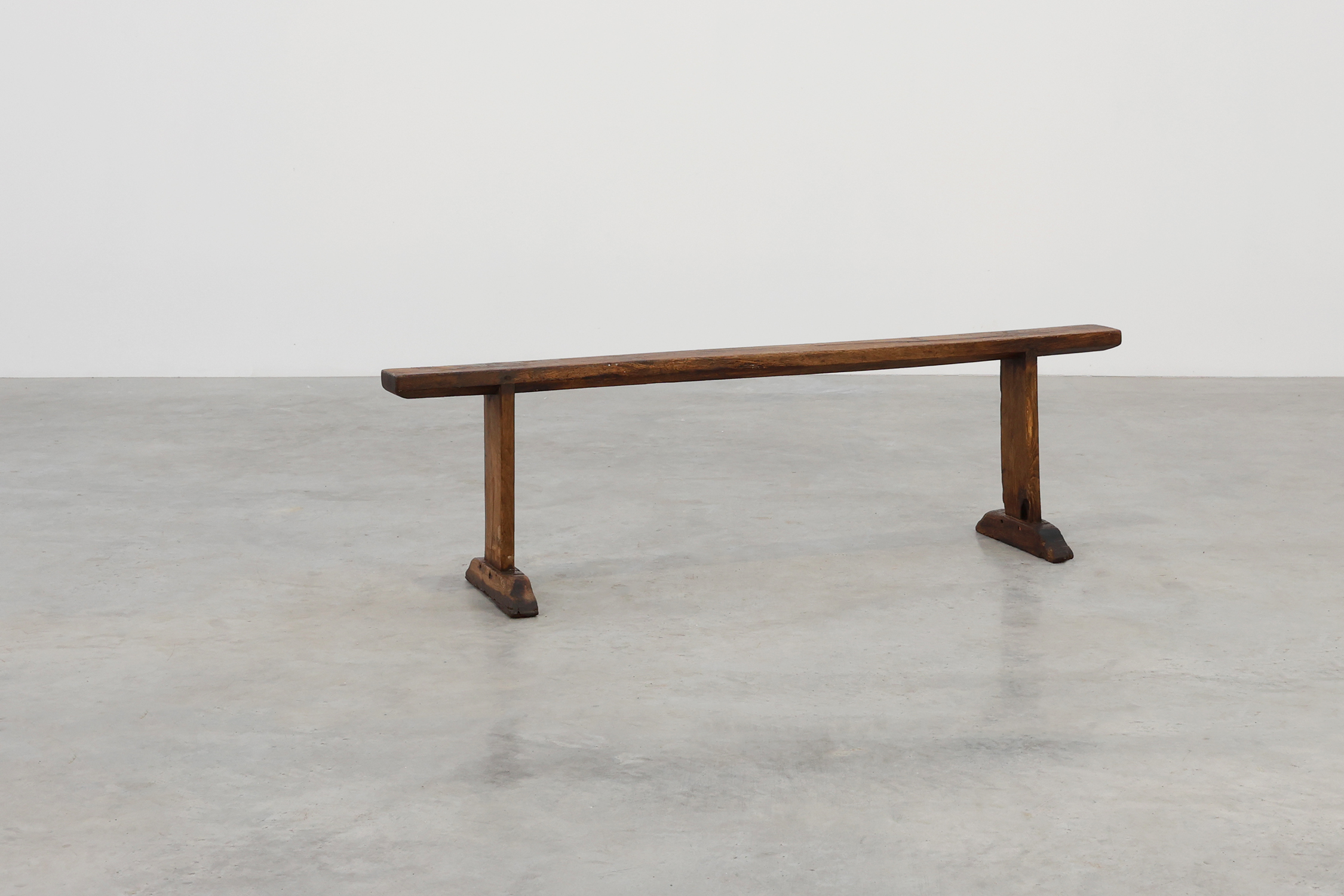 Rustic farmhouse bench in oak, France ca. 1820thumbnail